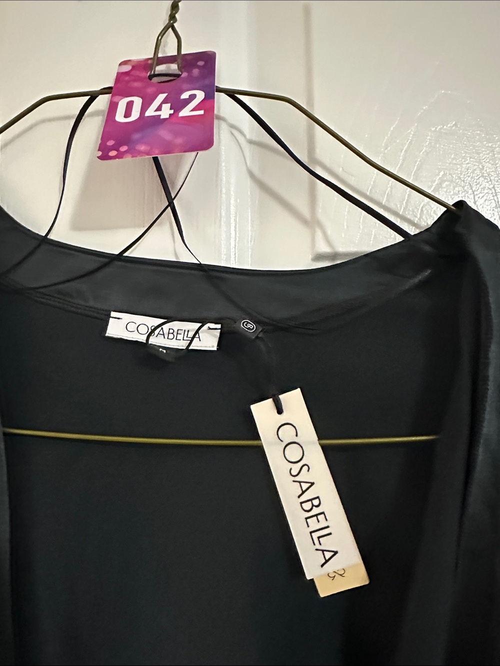 Cosabella Black Satin Kimono with Lace Cuffs - Picture 2 of 3